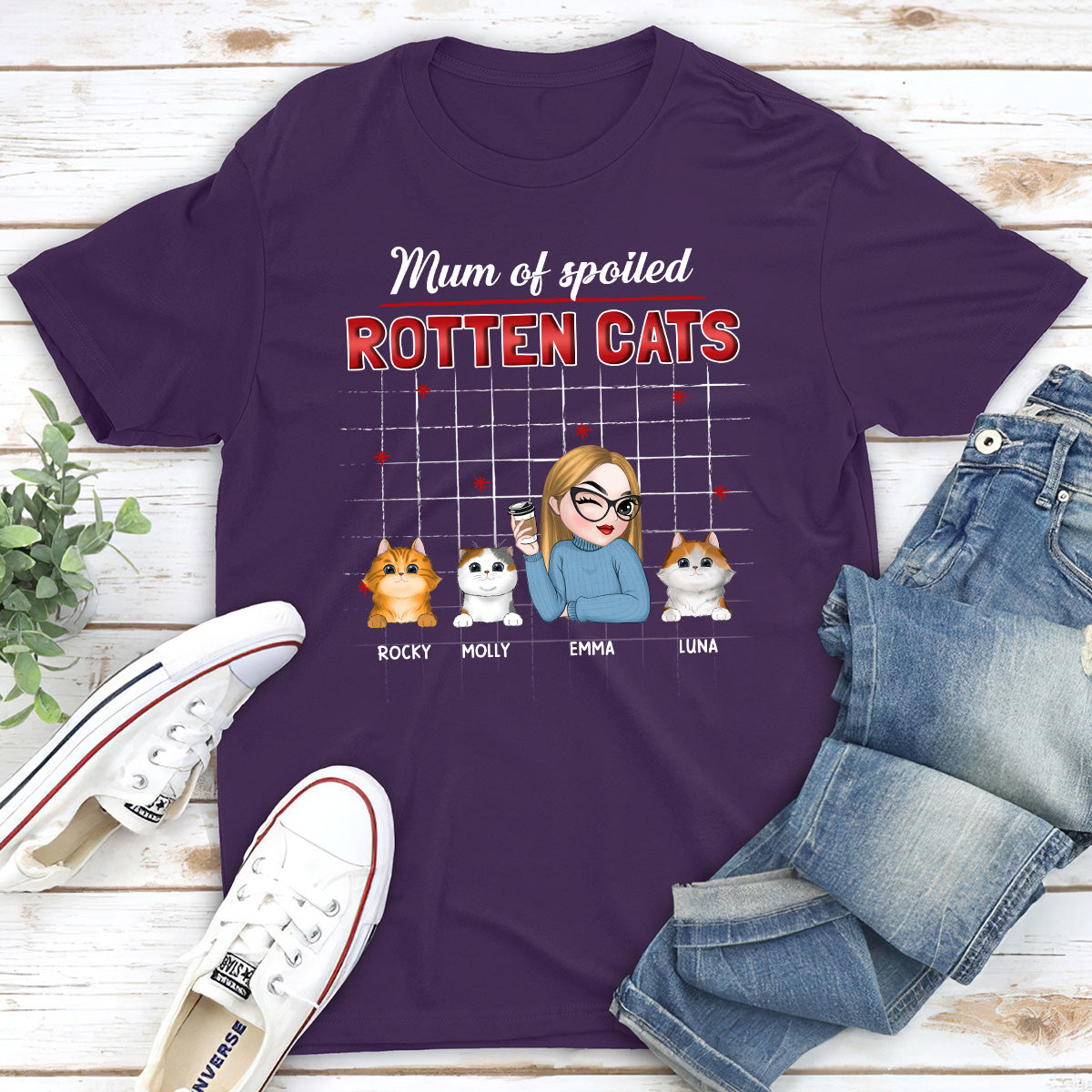 Best Cat Dad Mom - Customizable Personalized Unisex 5.3 oz T-shirt for Pet Lovers