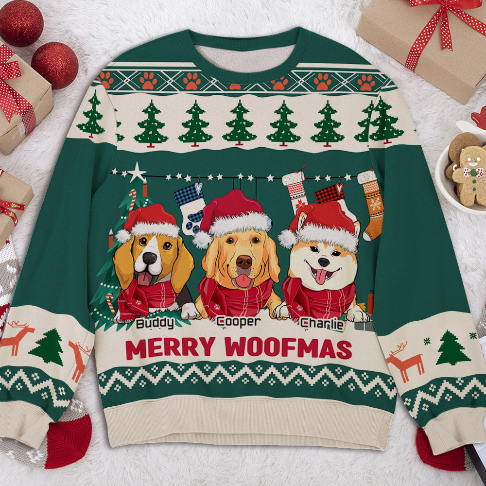 Pawlidays Winter - Exclusive Personalized Custom All-Over-Print Unisex Sweatshirt for Pet Lovers
