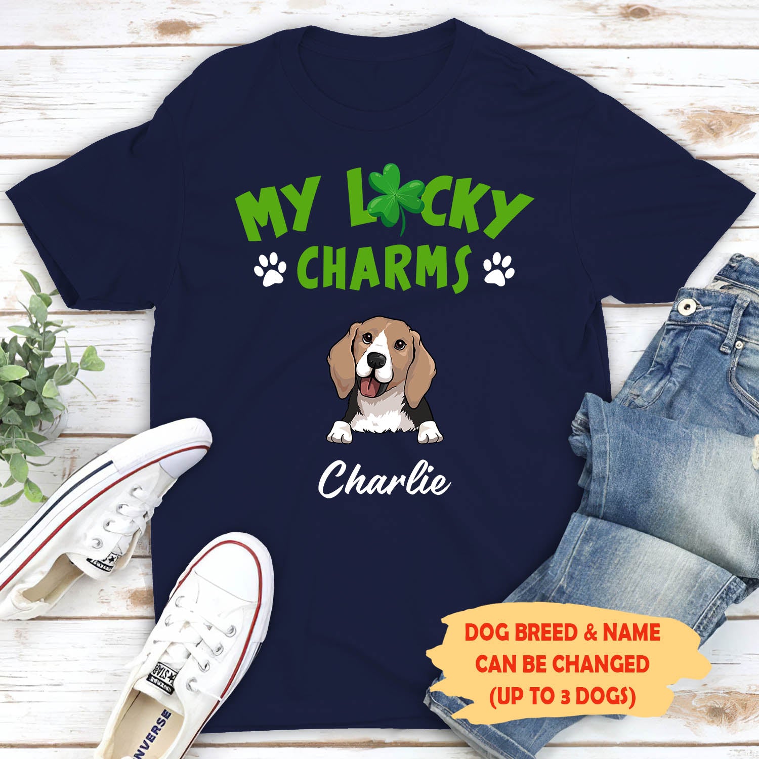 My Lucky Charms - Personalized Custom Unisex 5.3 oz T-shirt for Pet Lovers