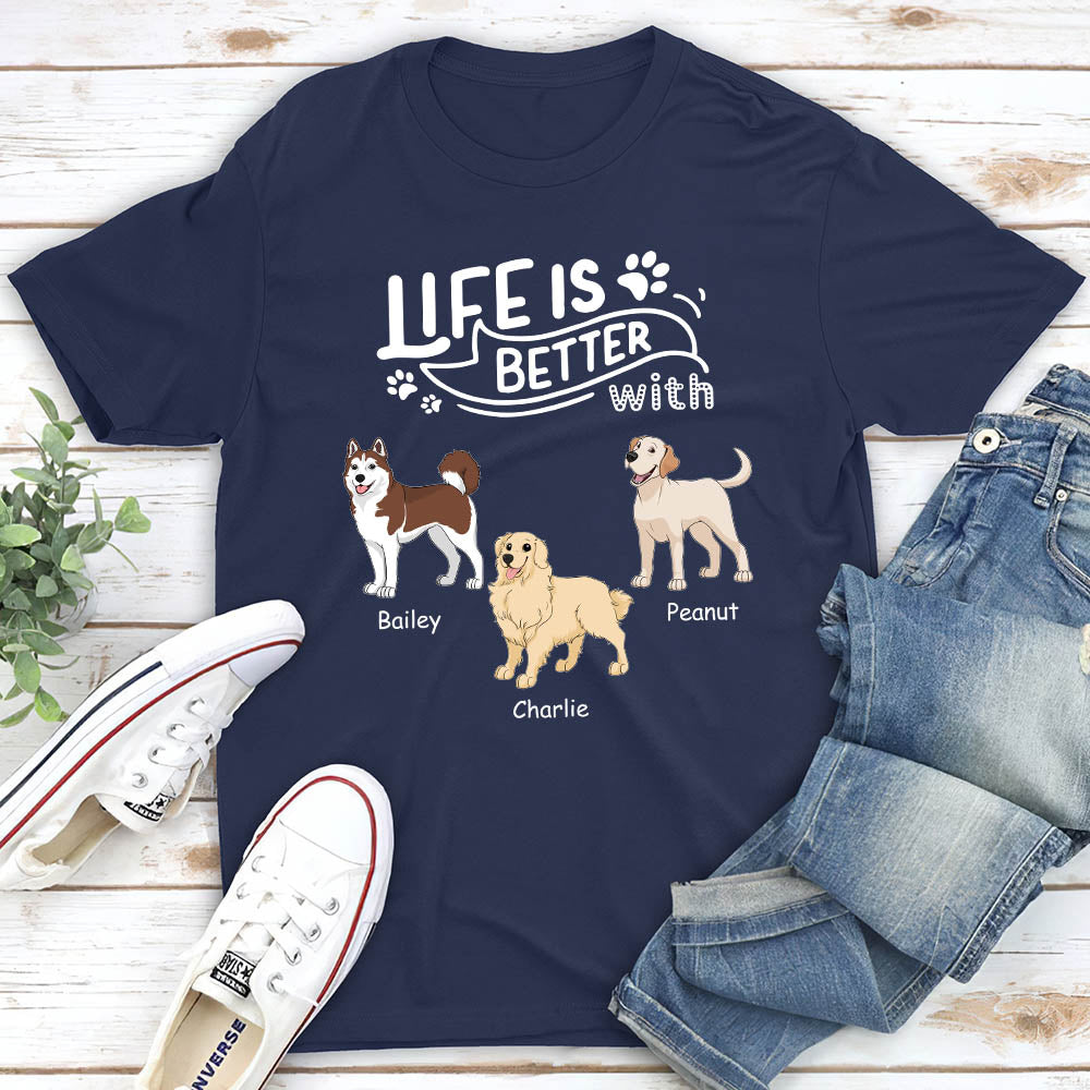 Better With Dog - Personalized Custom Unisex Heavy Cotton Midweight T-shirt for Pet Lovers