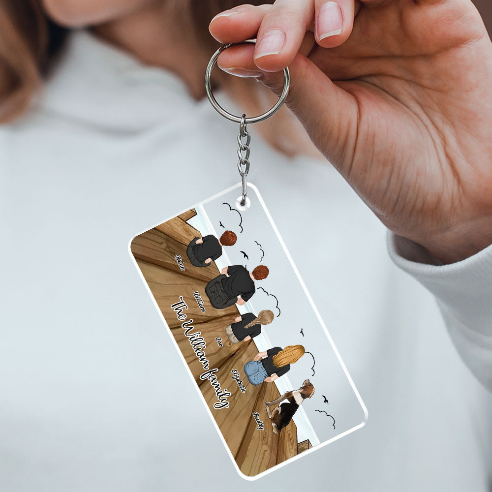 Whole Family Together - Customizable Personalized Full - Color Acrylic Keychain in 3 Sizes