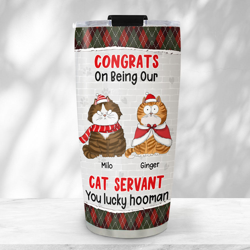 Congrats Lucky Hooman - Customizable Personalized 20oz Stainless Steel Tumbler with Thousands of Cool Designs