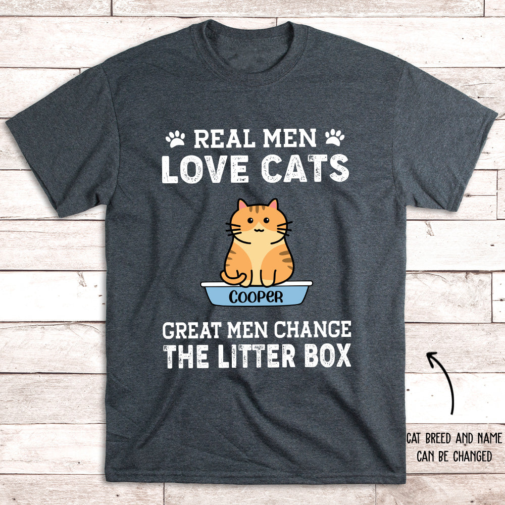 Real Men Love Cats - Personalized Custom Unisex 5.3 oz T-shirt for Pet Lovers