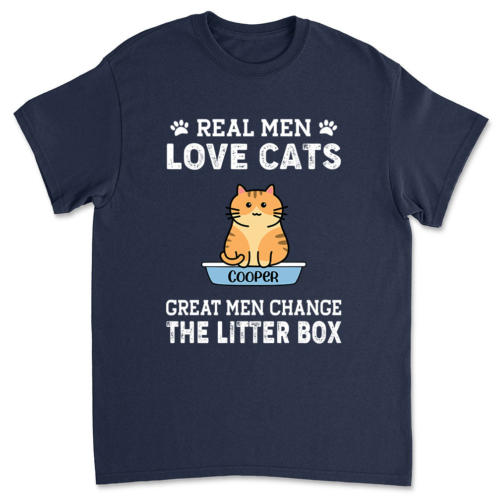 Real Men Love Cats - Personalized Custom Unisex 5.3 oz T-shirt for Pet Lovers