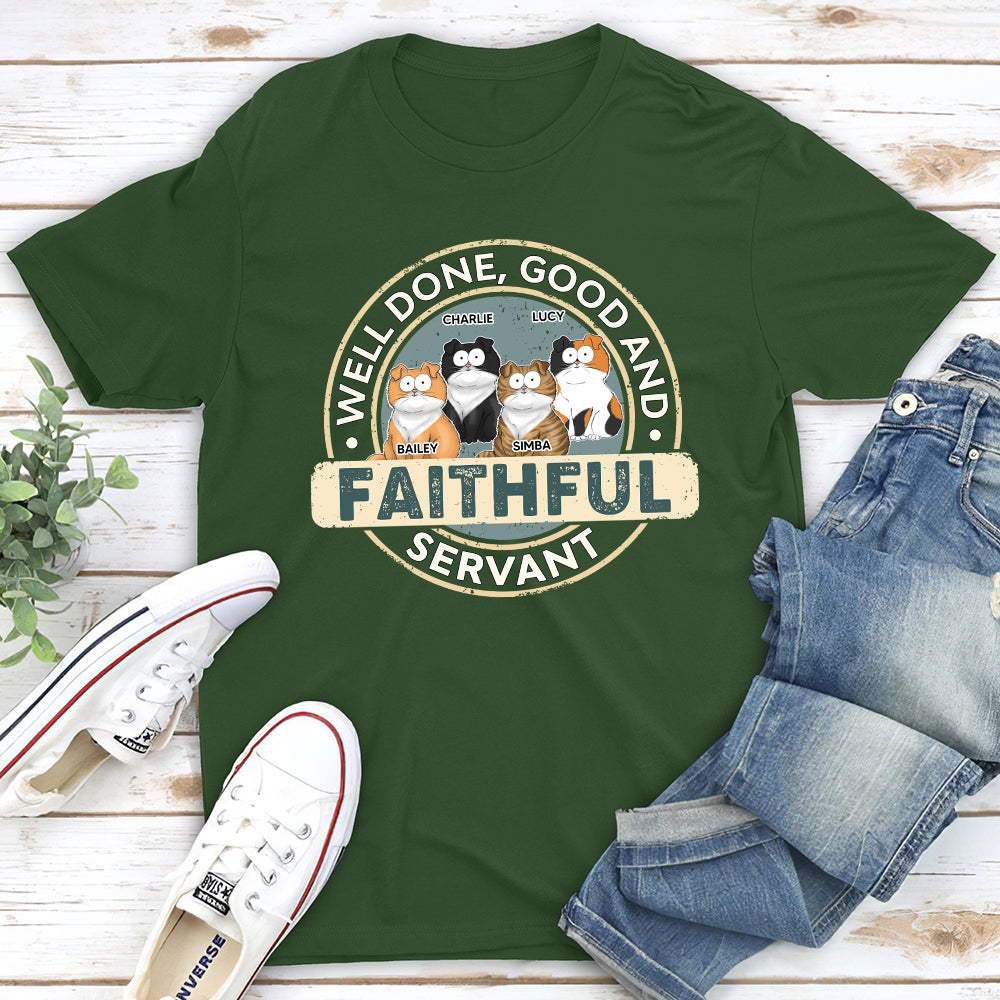 Certificate Of A Cat Servant - Personalized Custom Unisex 5.3 oz T-shirt with Copyrighted Artwork