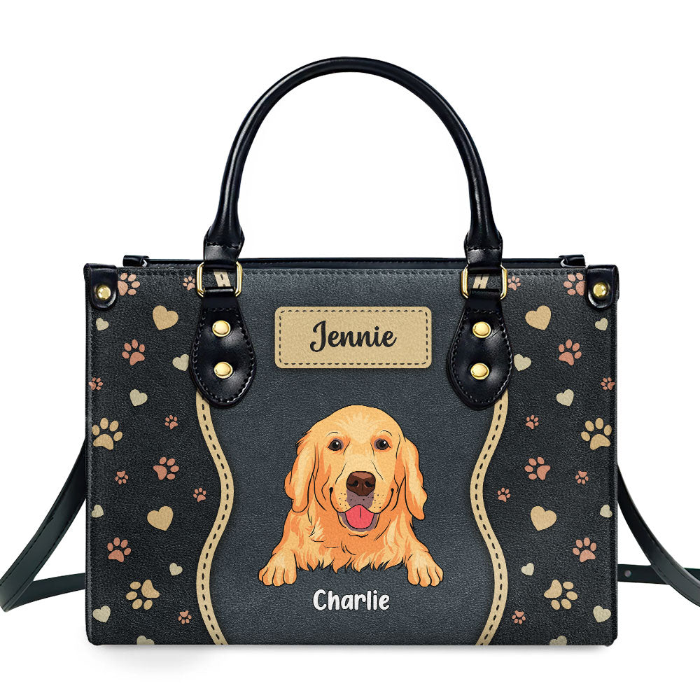 Fur Mom With Love - Exclusive Personalized Custom Leather Handbag for Fur Baby Lovers