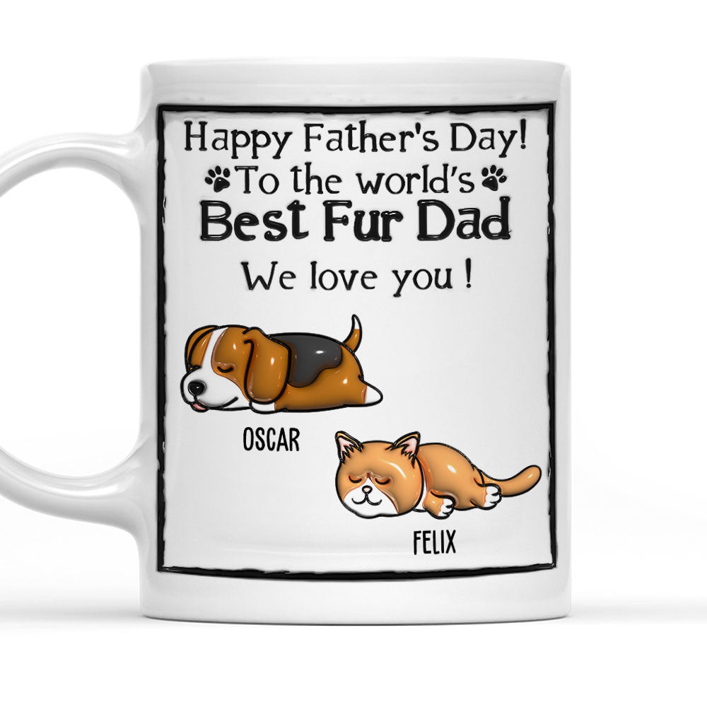 Love Pet Dad - Personalized Custom 3D Inflated Effect 11oz and 15oz Ceramic Mug