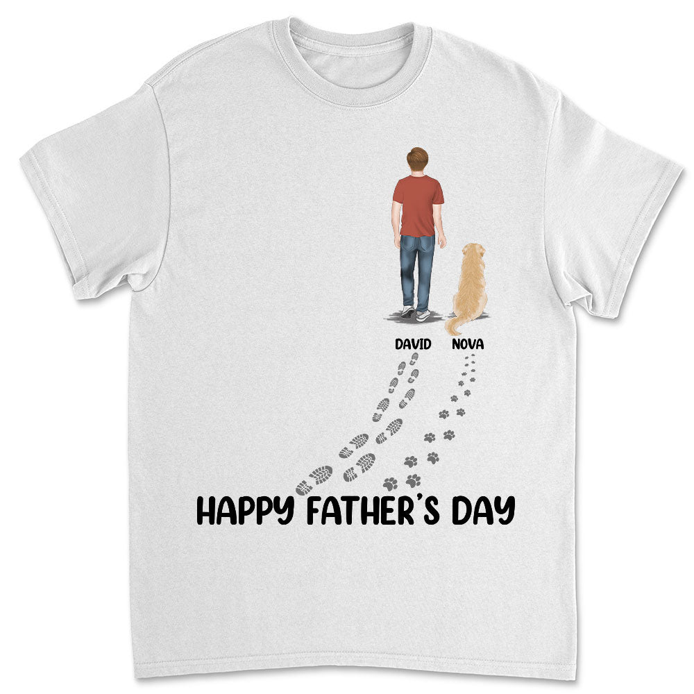 Happy Fathers Day Personalized Custom Unisex T-shirt for the Best Dog Dad - 5.3 oz, Various Color Combinations