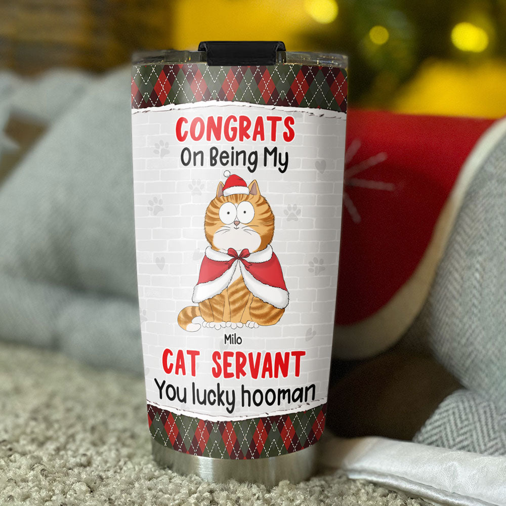 Congrats Lucky Hooman - Customizable Personalized 20oz Stainless Steel Tumbler with Thousands of Cool Designs