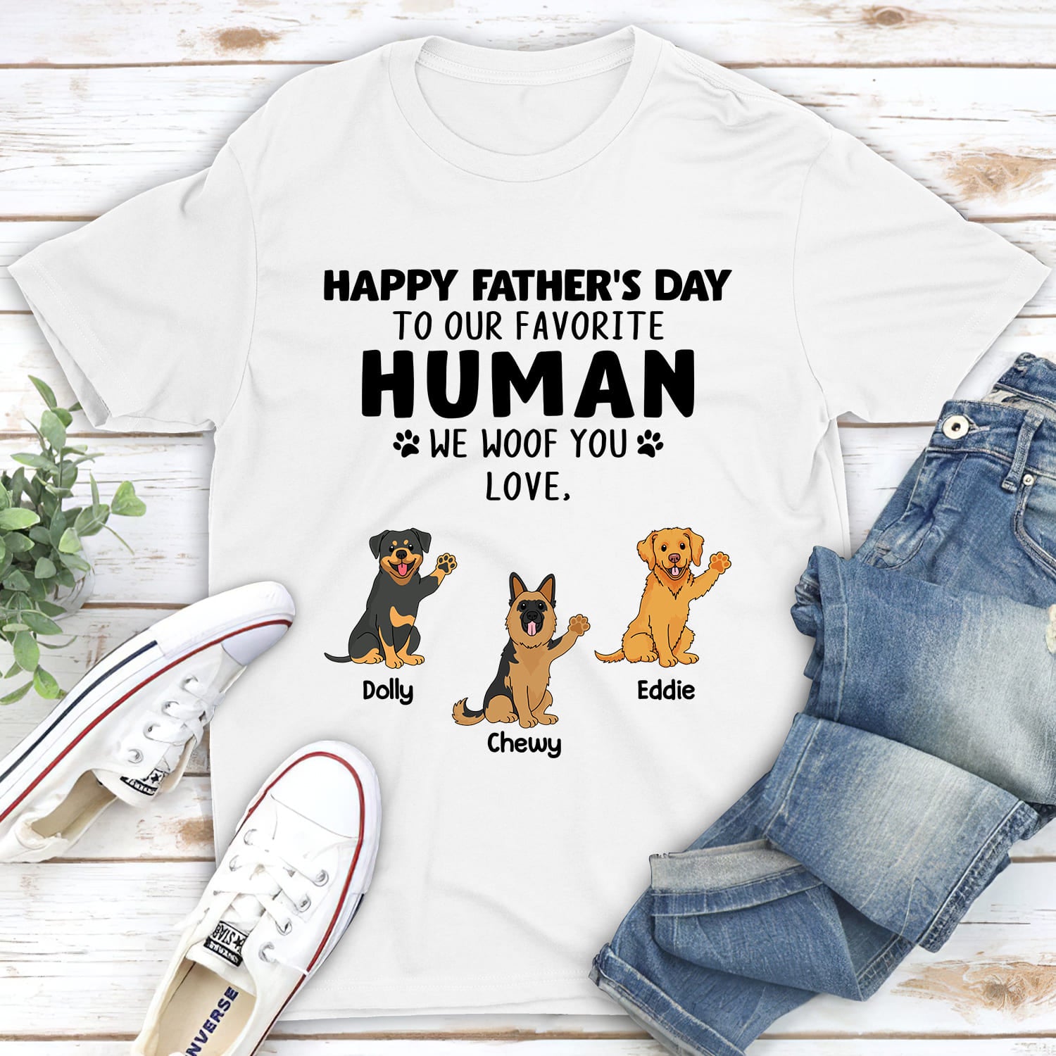 Favorite Human - Premium Personalized Custom Unisex 5.3 oz T-shirt for Pet Lovers