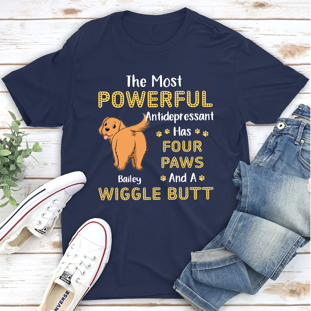 Most Powerful Antidepressant - Personalized Custom Unisex 5.3 oz T-shirt for Pet Lovers