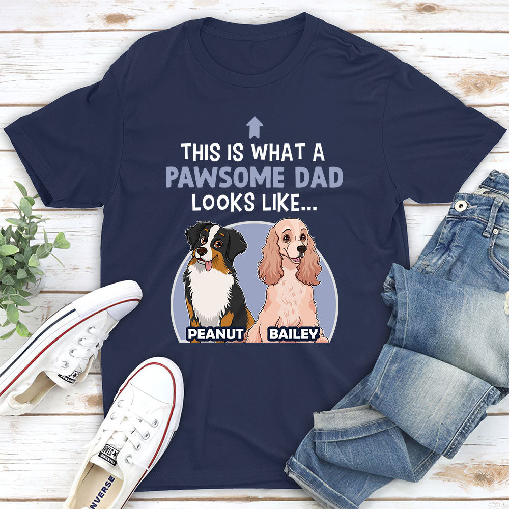 Pawsome Mom/Dad - Personalized Custom Unisex 5.3 oz T-shirt for Pet Lovers