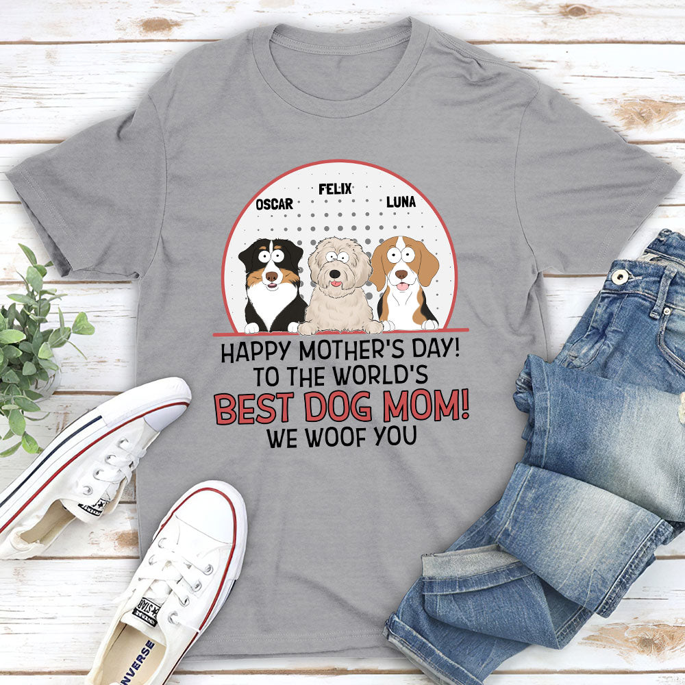 The Ultimate Personalized Custom Unisex Dog Mom Woof You T-shirt - Ideal Gift for Pet Lovers