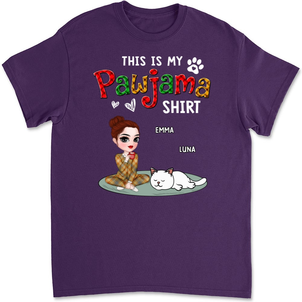 My Pawjama Shirt Cat Version 2 - Personalized Custom Unisex 5.3 oz T-shirt with Copyrighted Artwork