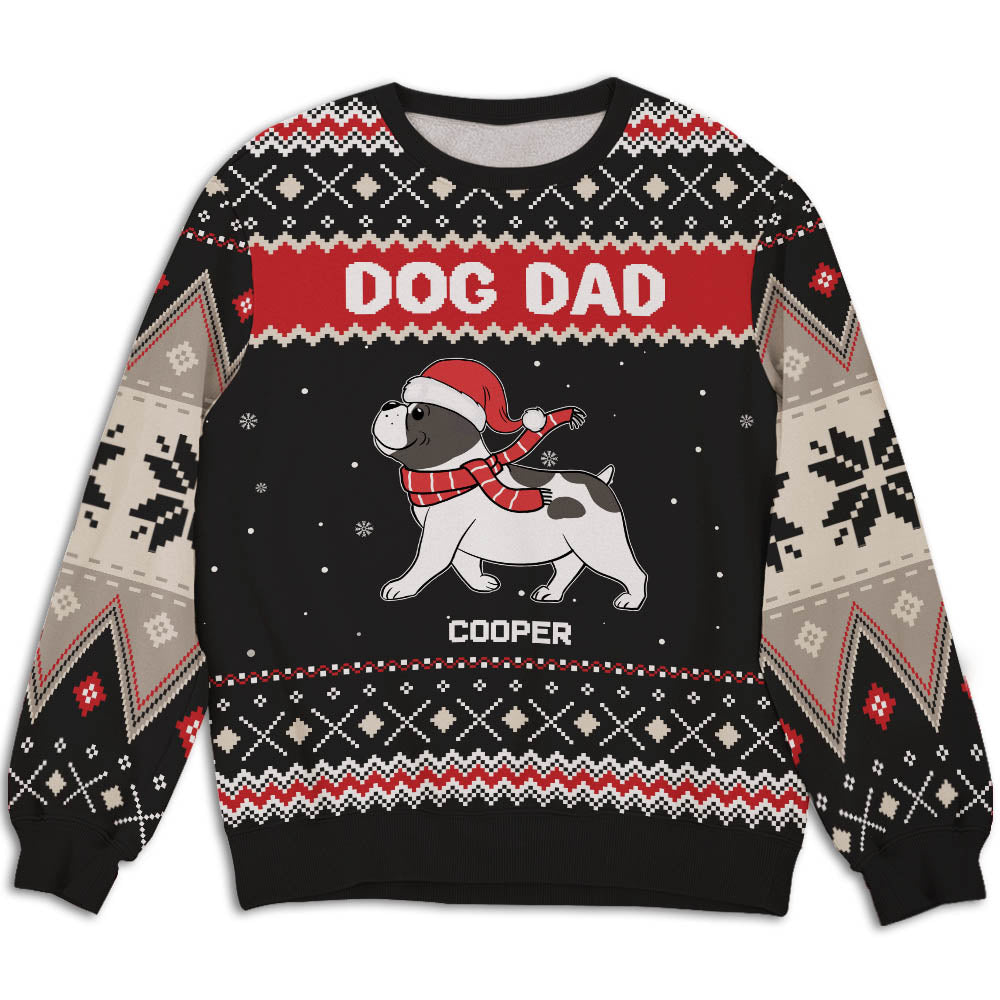 Snowy Dog Mom Dad - Personalized Custom All-Over-Print Unisex 8.8 oz Polyester Blend Sweatshirt