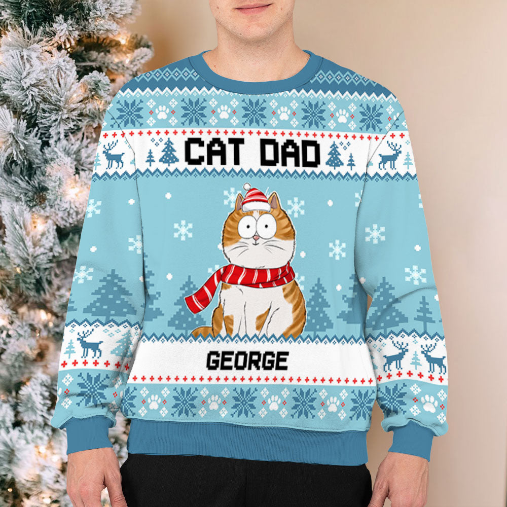Funny Cat Mum - Personalized Custom All-Over-Print Unisex 8.8 oz Polyester Blend Sweatshirt for Pet Lovers