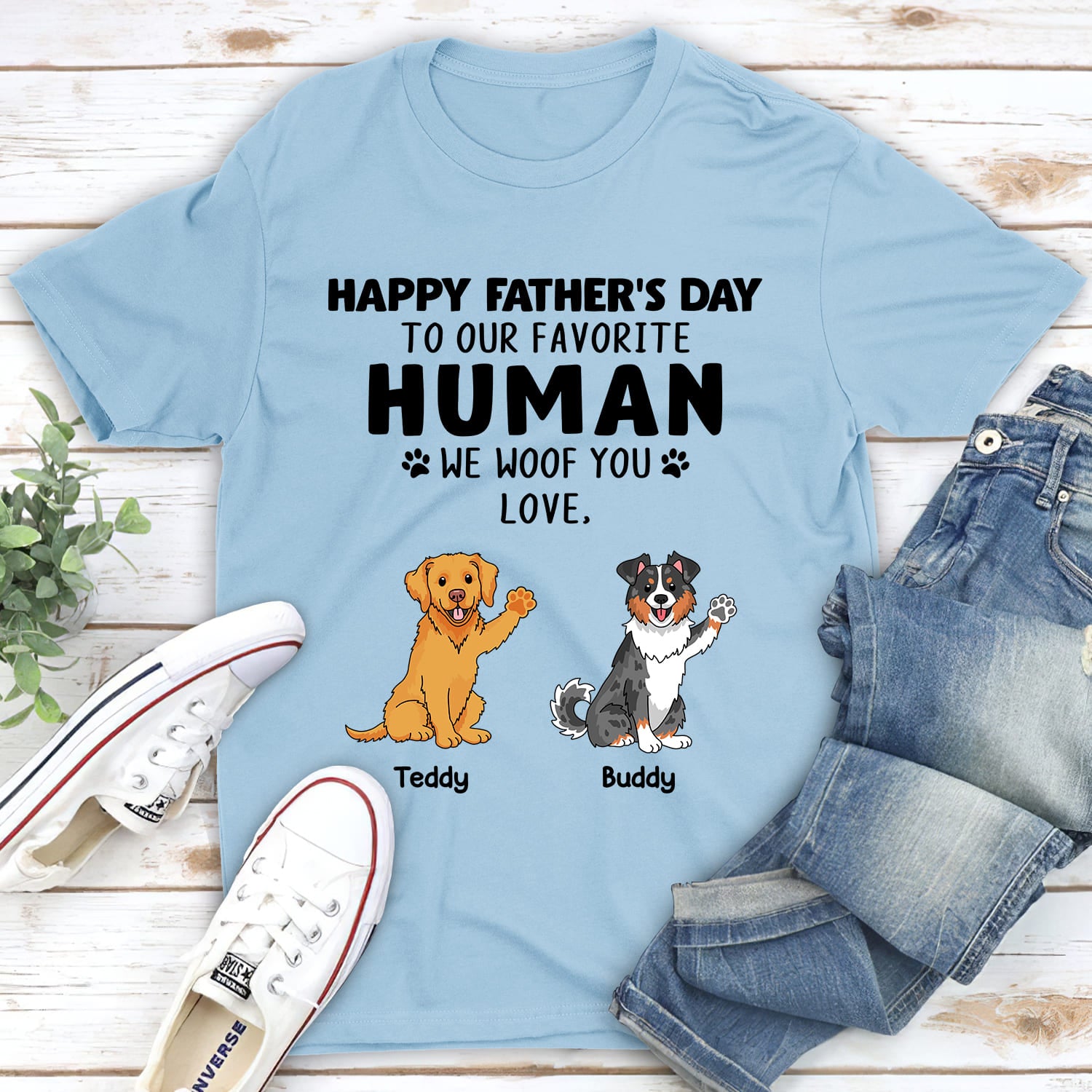 Favorite Human - Premium Personalized Custom Unisex 5.3 oz T-shirt for Pet Lovers