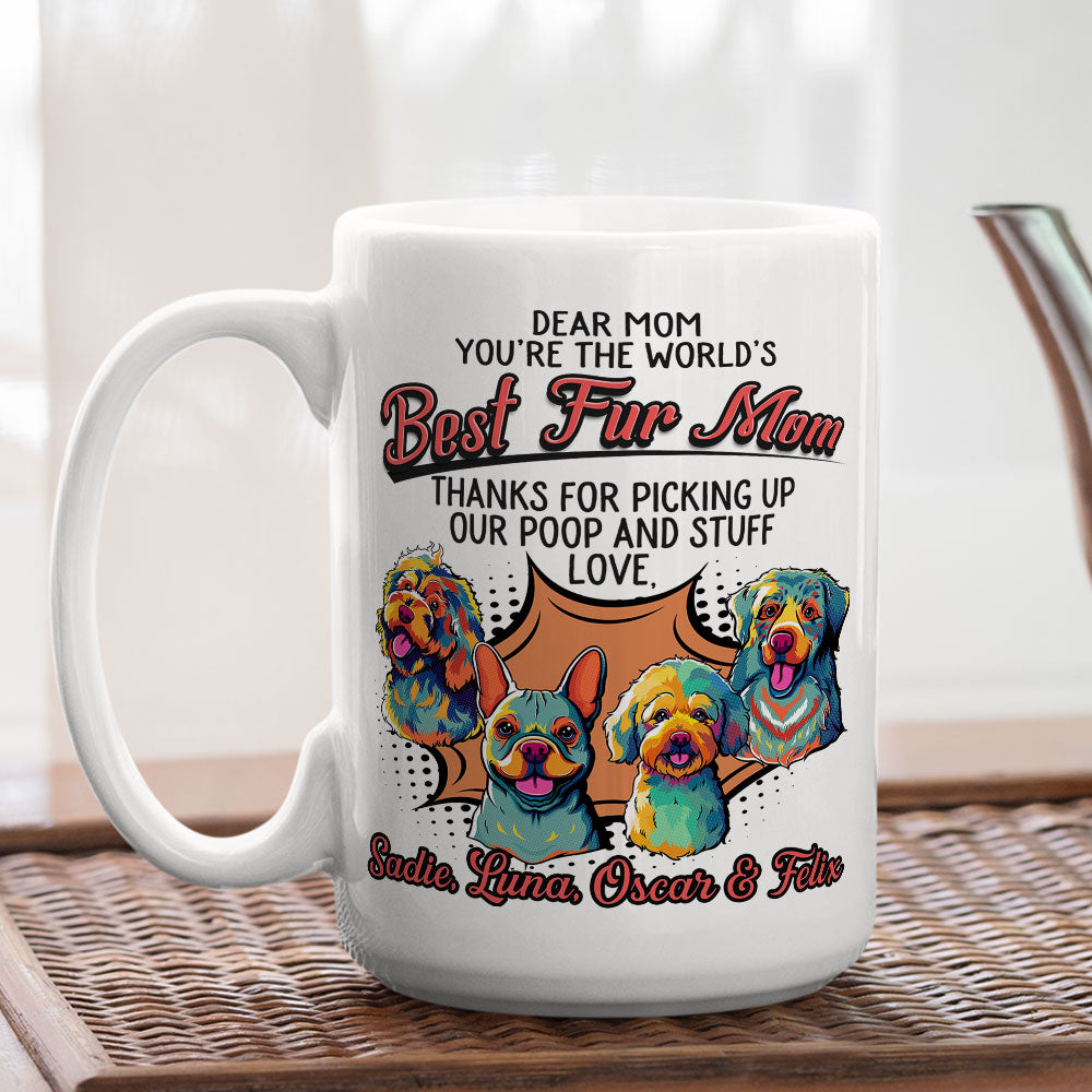 Unique Pop Art Love Fur Dad Personalized Custom Coffee Mug for Pet Lovers