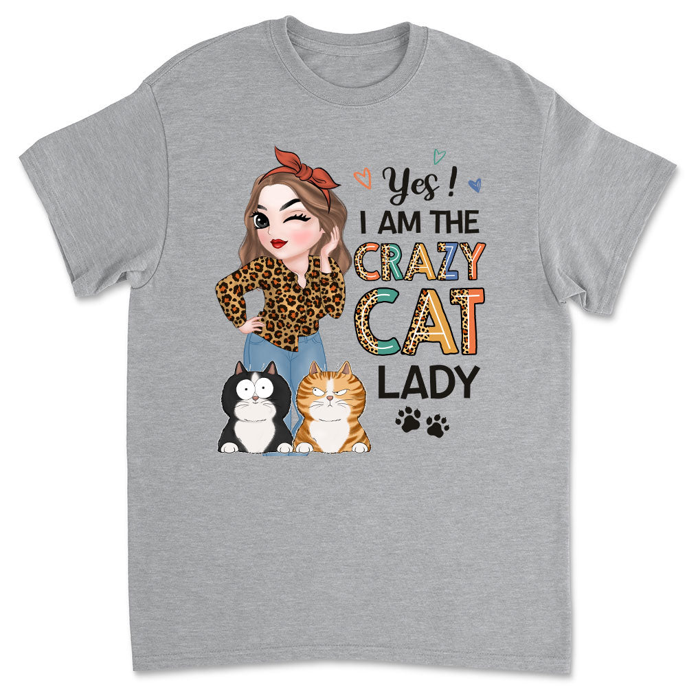 Unique Personalized Custom Unisex Crazy Cat Lady T-shirt