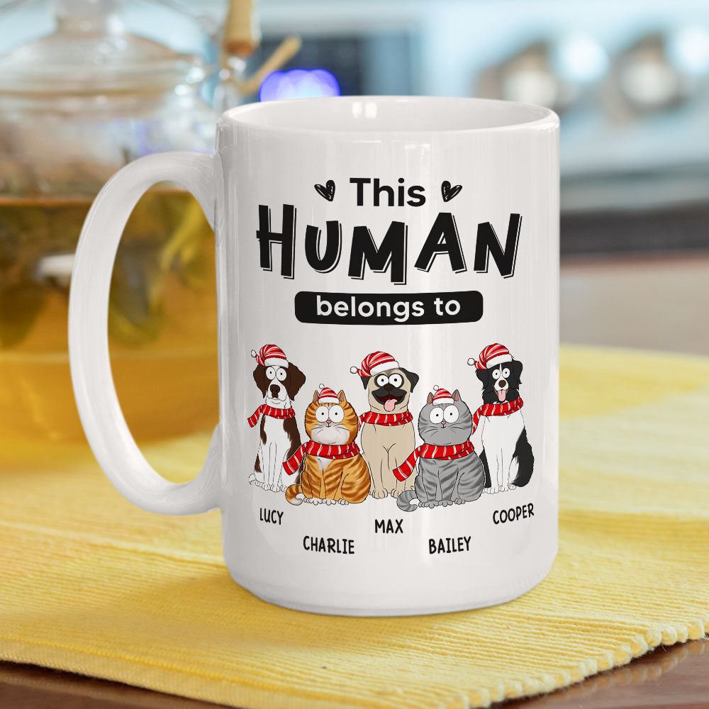 Belongs To Pets Christmas - Customizable Personalized Coffee Mug for Pet Lovers