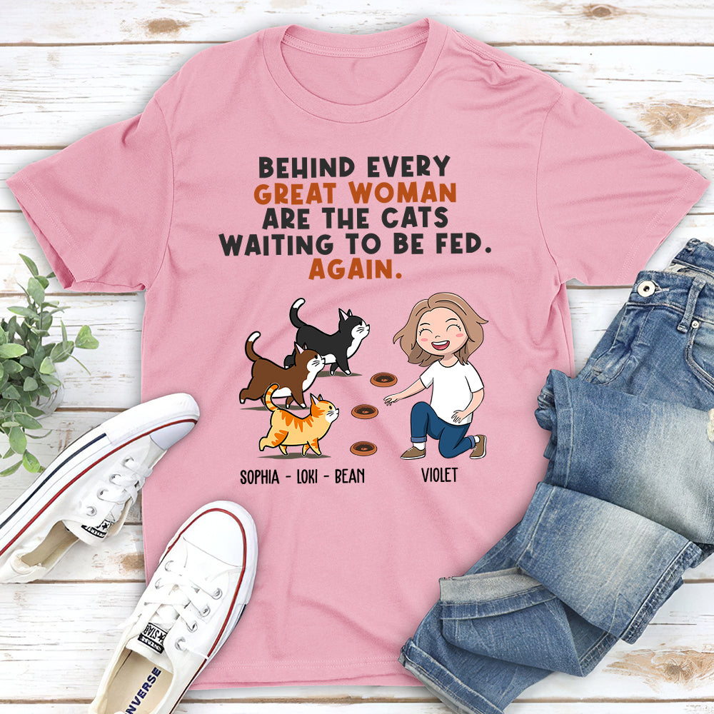 Behind Great Woman - Stylish Personalized Custom Unisex 5.3 oz T-shirt for Pet Lovers