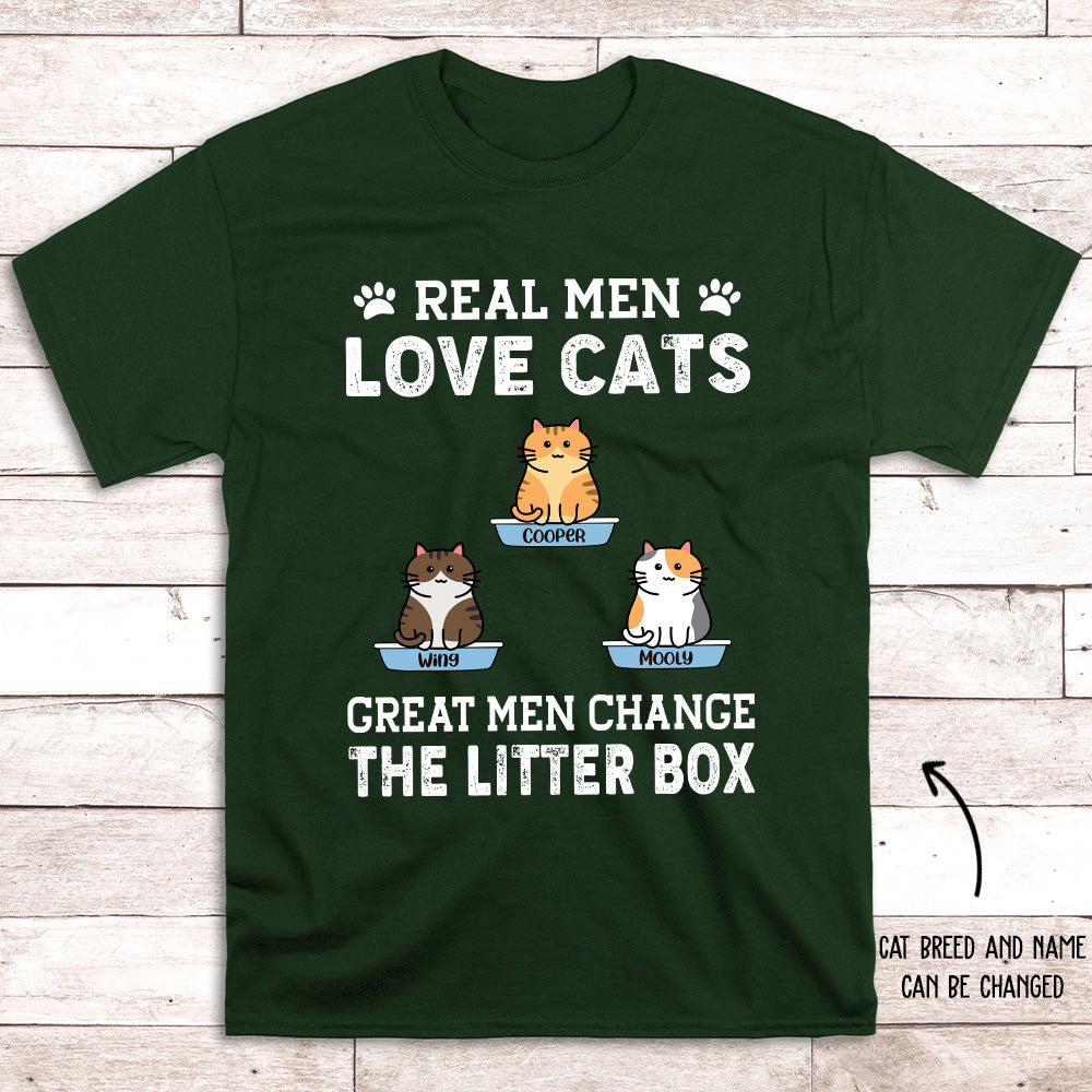 Real Men Love Cats - Personalized Custom Unisex 5.3 oz T-shirt for Pet Lovers