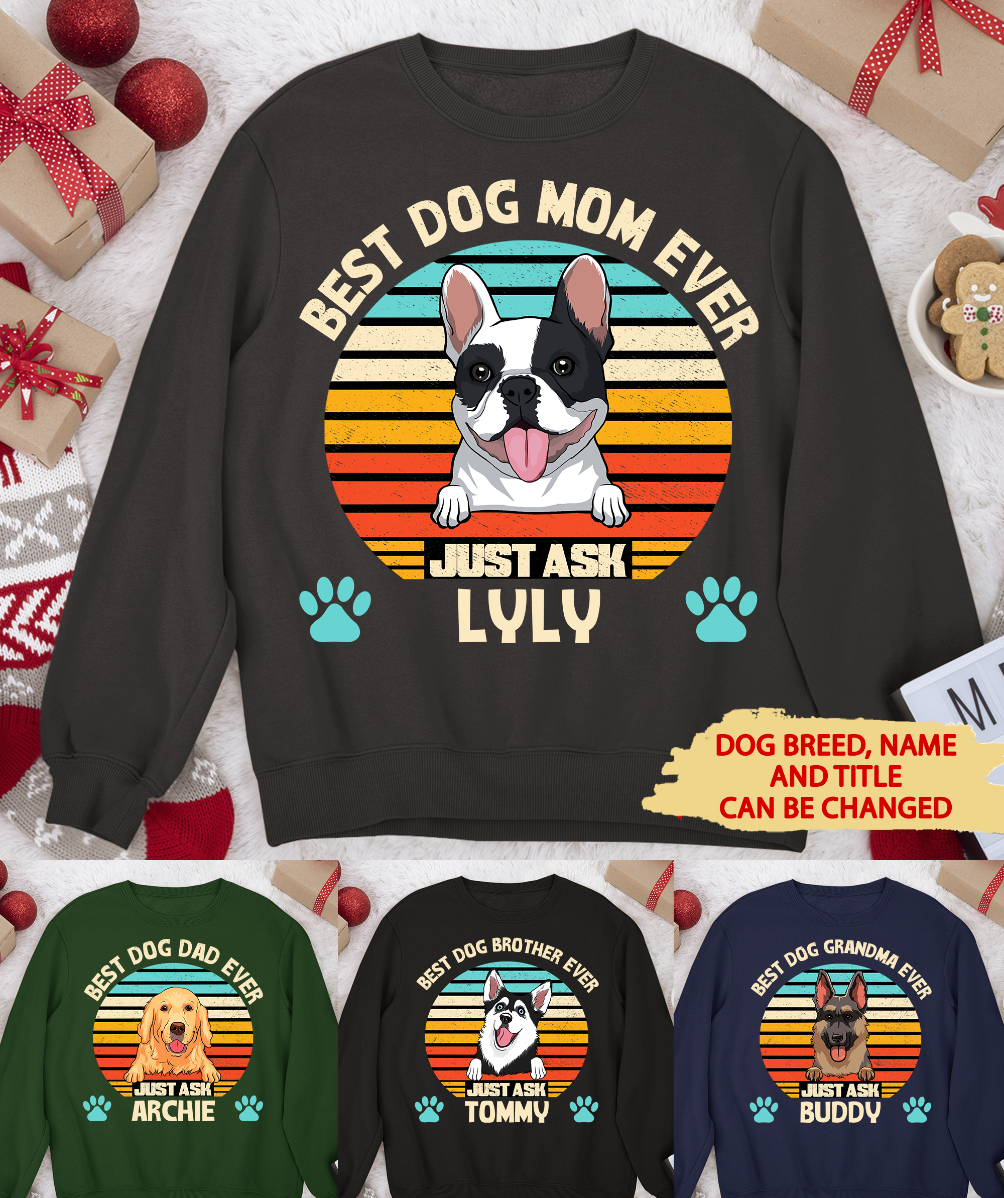 Best Dog Dad/Mom Ever - Personalized Custom 8.0 oz Unisex Sweatshirt for Pet Lovers