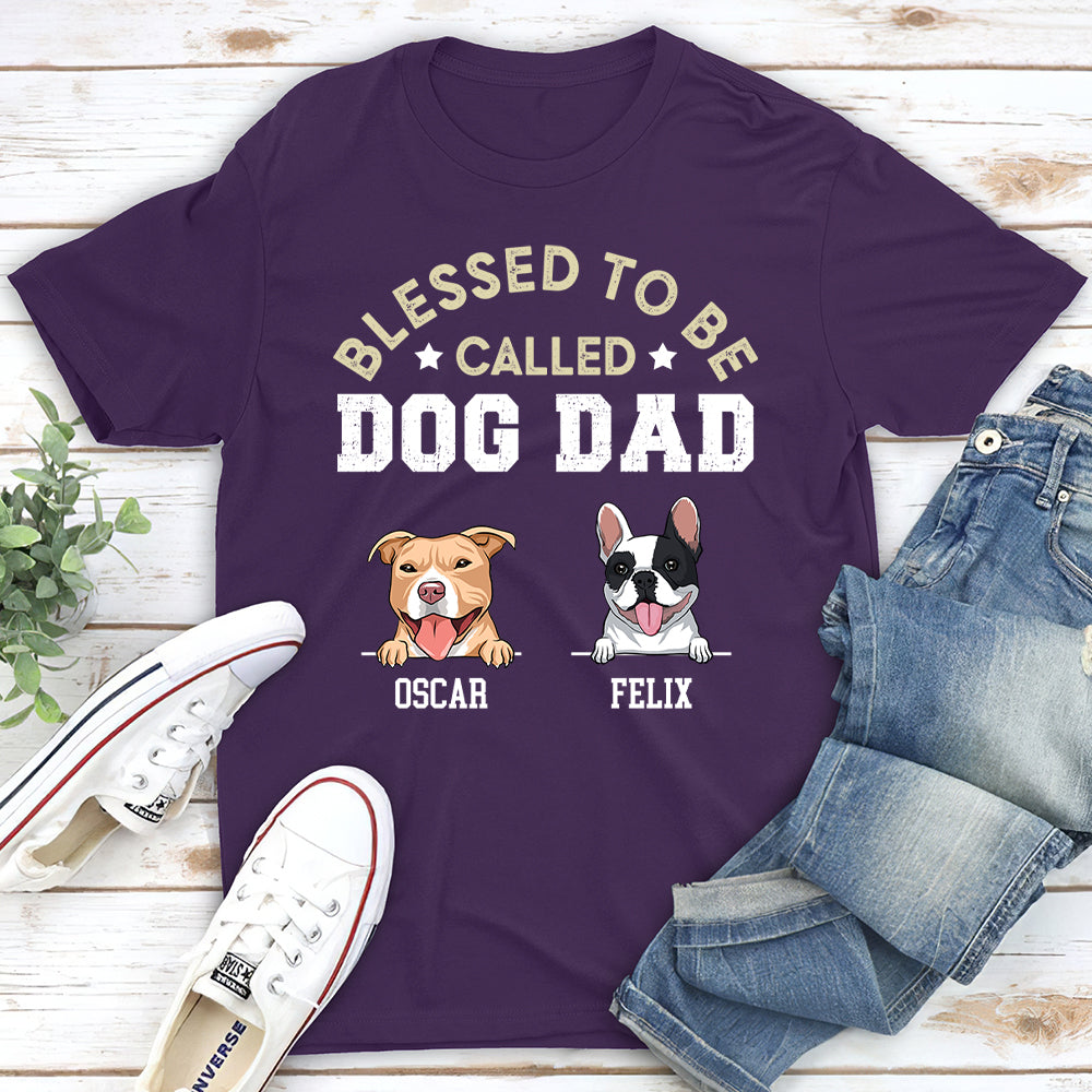 Blessed Dog Dad - Stylish Personalized Custom Unisex Cotton T-shirt for Pet Lovers