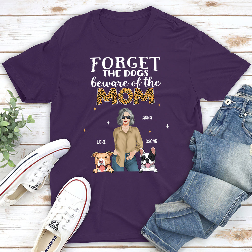 Beware Of The Mom - Personalized Custom Unisex 5.3 oz T-shirt for Pet Lovers
