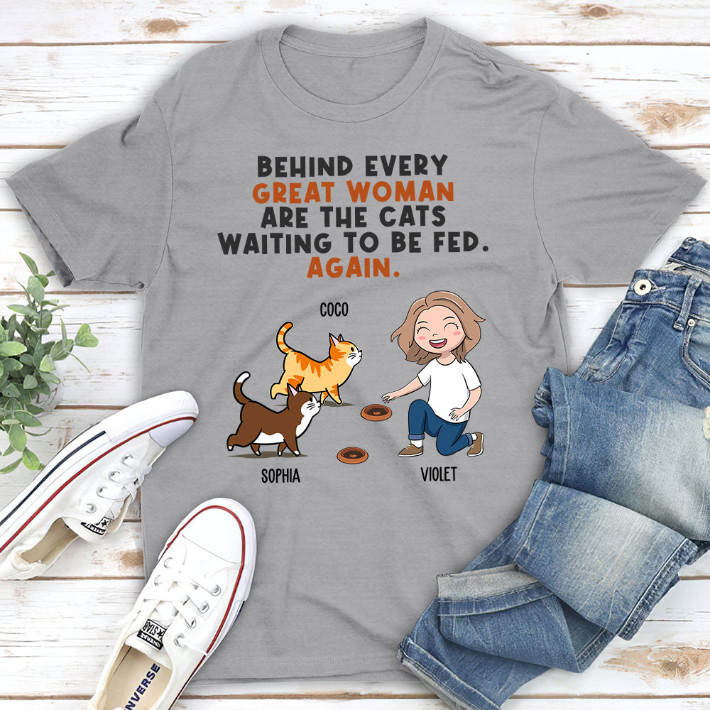 Behind Great Woman - Stylish Personalized Custom Unisex 5.3 oz T-shirt for Pet Lovers
