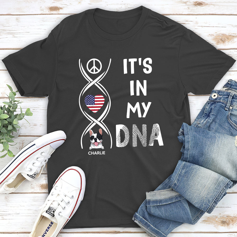 In My DNA Pattern - Personalized Custom Unisex 5.3 oz T-shirt for Pet Lovers