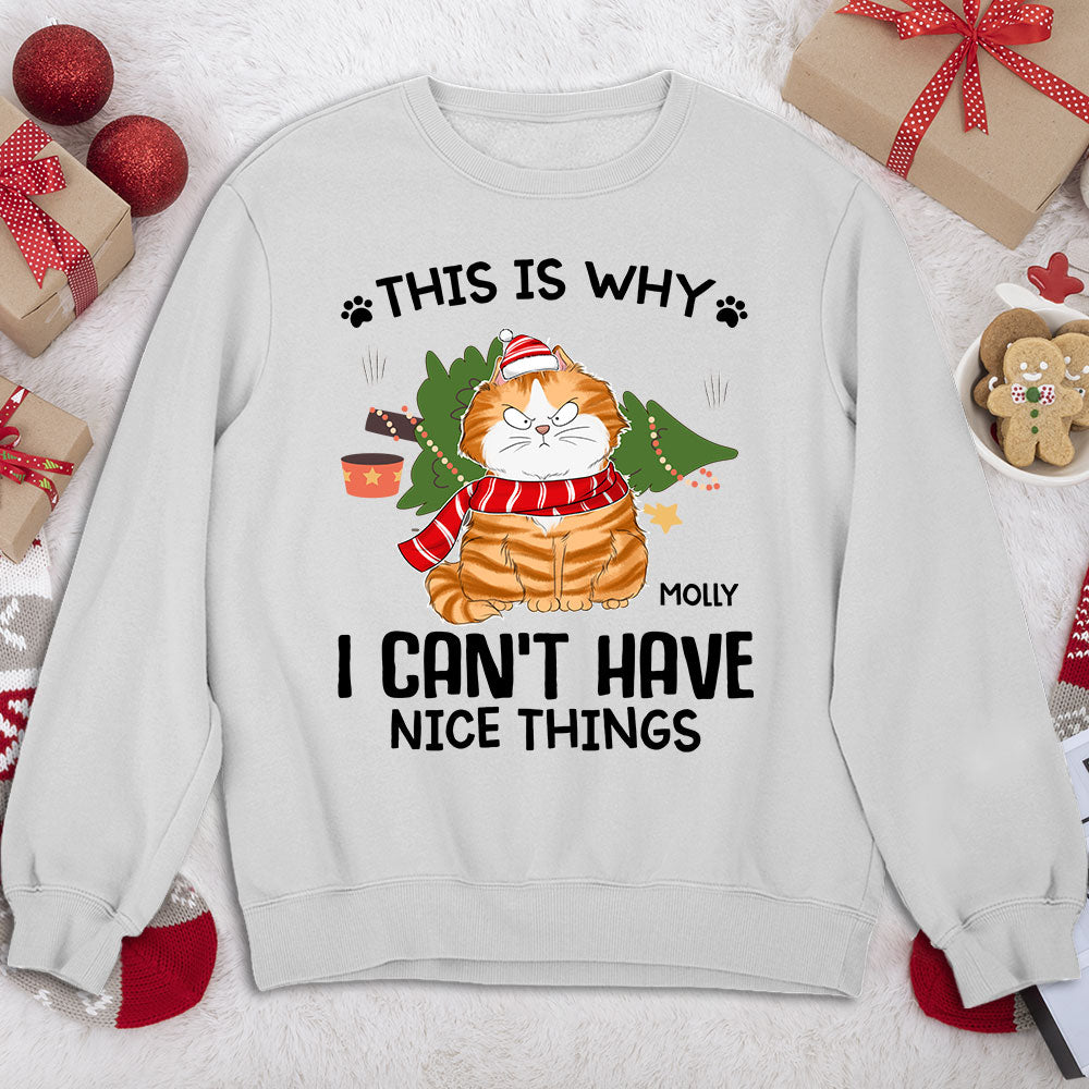 Exclusive Personalized Custom 'Cats Can Not Have Nice Things' Unisex 8.0 oz Sweatshirt for Pet Lovers