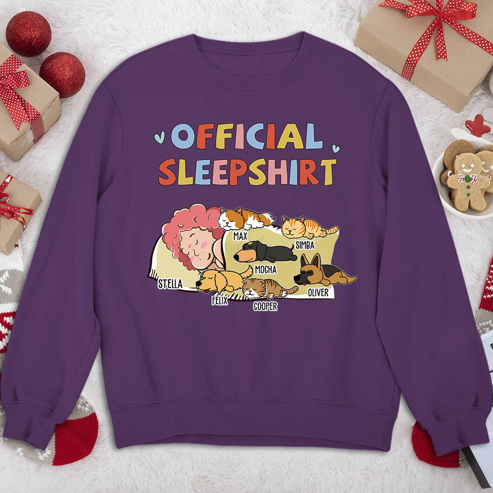Personalized Custom Sleeping Pet Sleepshirt Version 2 - 8.0 oz Unisex Sweatshirt