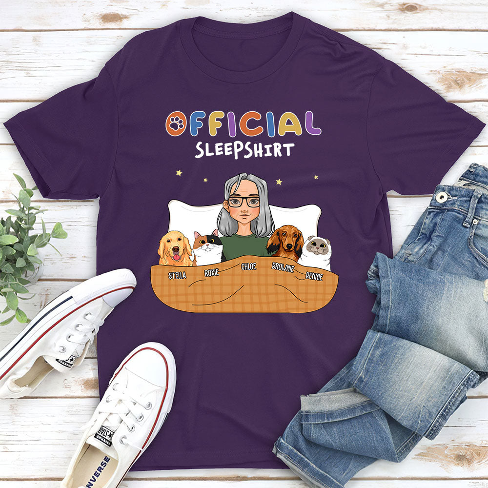 Official Personalized Custom Unisex Sleeping T-shirt - Ideal Gift for Pet Lovers