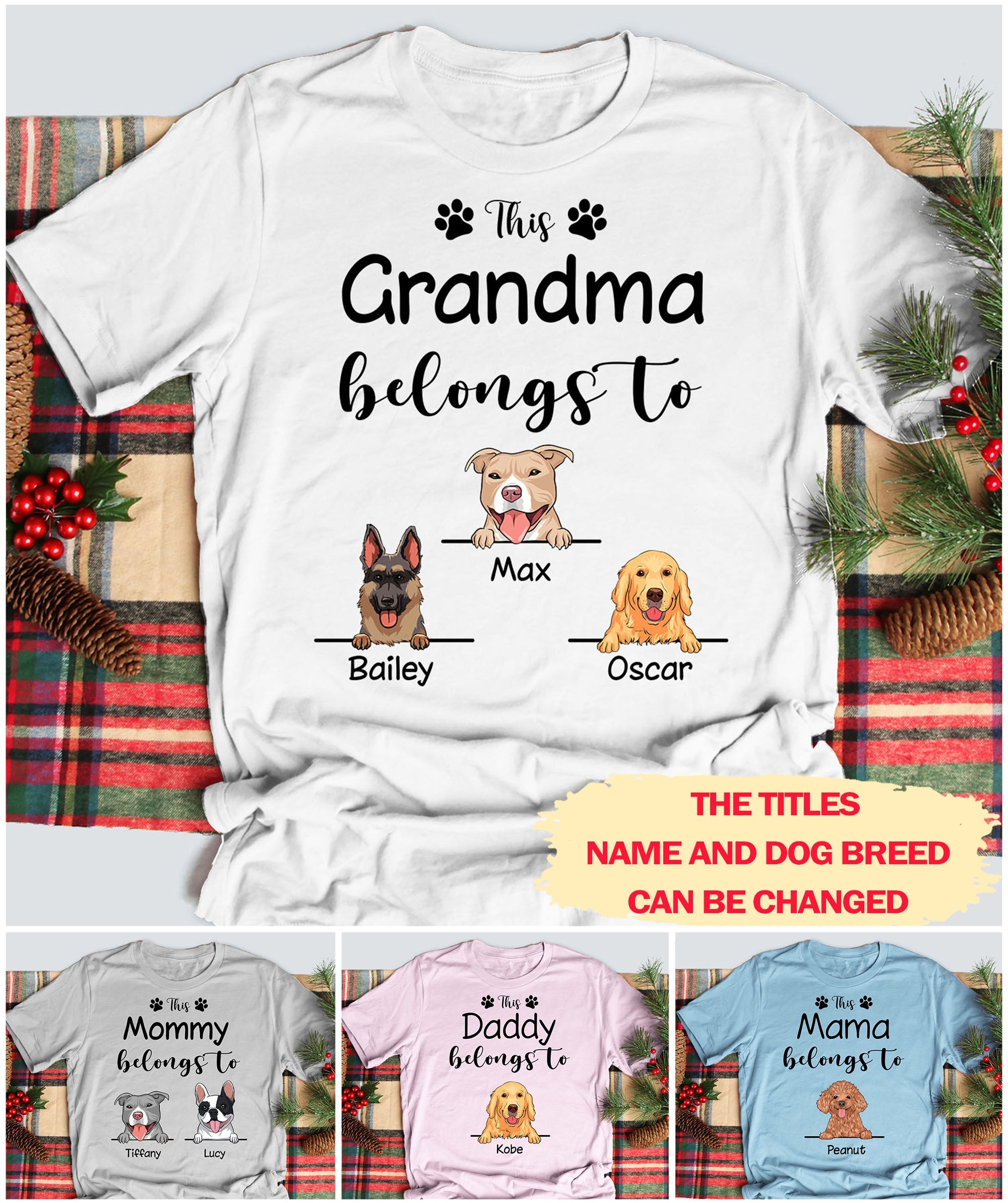 Personalized Custom Unisex 'This Grandma Belongs to' T-shirt - Ideal Gift for Pet Lovers