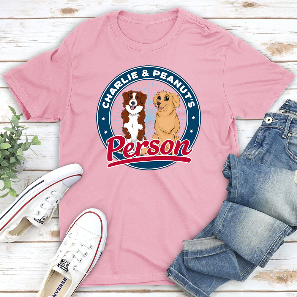 Customizable Dog Person Cartoon Unisex T-shirt - Ideal Gift for Pet Lovers
