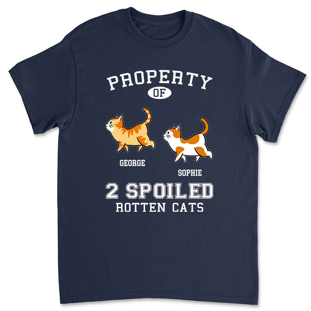 Exclusive Property Of Rotten Cats - Personalized Custom Unisex 5.3 oz T-shirt for Pet Lovers