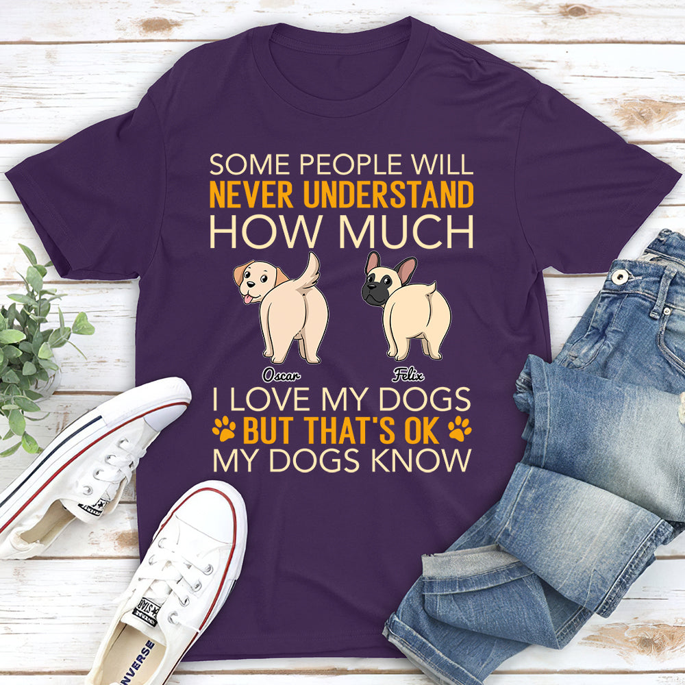 How Much I Love My Dogs - Personalized Custom Unisex 5.3 oz T-shirt for Pet Lovers