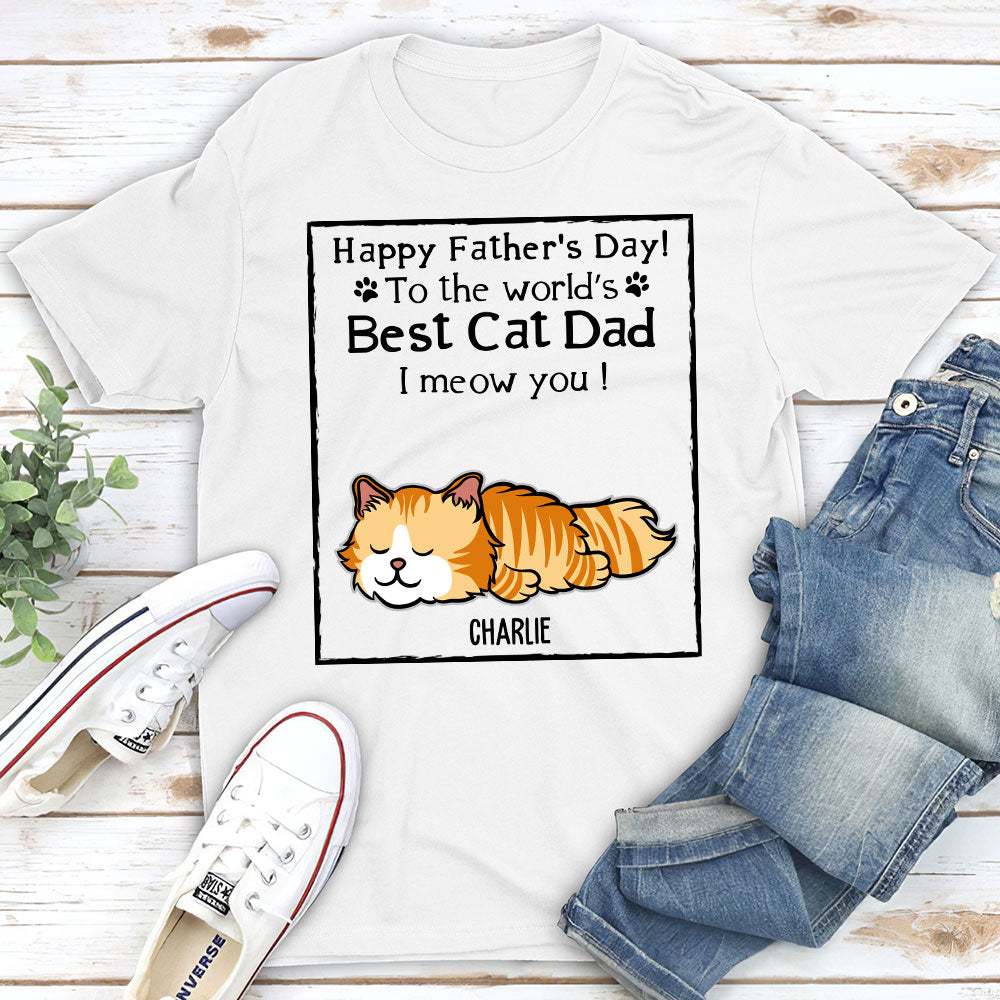 Best Cat Dad - Personalized Custom Unisex Heavy Cotton T-shirt for Pet Lovers