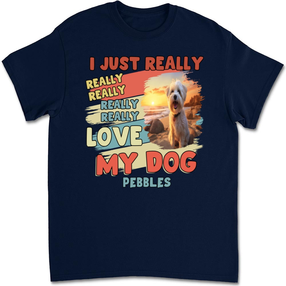 I Just Really Love My Dogs Personalized Custom Unisex 5.3 oz T-Shirt - Perfect Gift for Pet Lovers