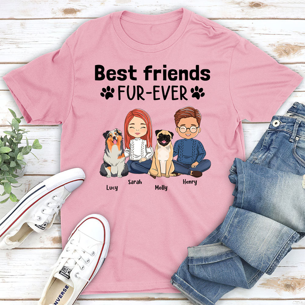 Best Friends Fur-ever Couple - Personalized Custom Unisex 5.3 oz T-shirt for Pet Lovers