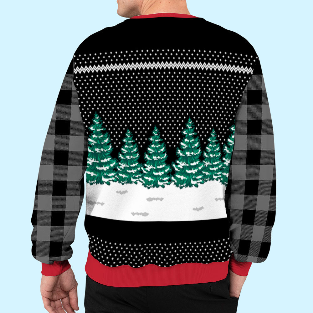 Merry Woofmas Plaid - Personalized Custom All-Over-Print Unisex 8.8 oz Polyester Blend Sweatshirt for Pet Lovers
