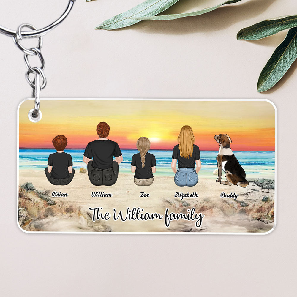 Whole Family Together - Customizable Personalized Full - Color Acrylic Keychain in 3 Sizes