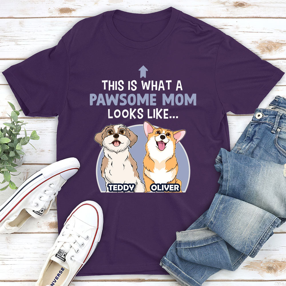 Pawsome Mom/Dad - Personalized Custom Unisex 5.3 oz T-shirt for Pet Lovers