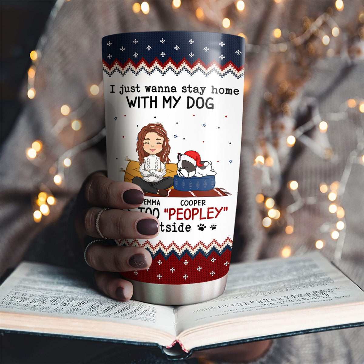 Personalized Custom 'It Is Too Peopley Outside' Tumbler - 20oz High - Quality Stainless Steel with Thousands of Designs