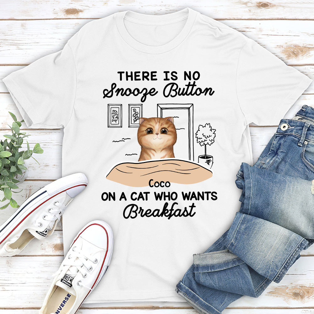 No Snooze Button - Personalized Custom Unisex 5.3 oz T-shirt for Pet Lovers