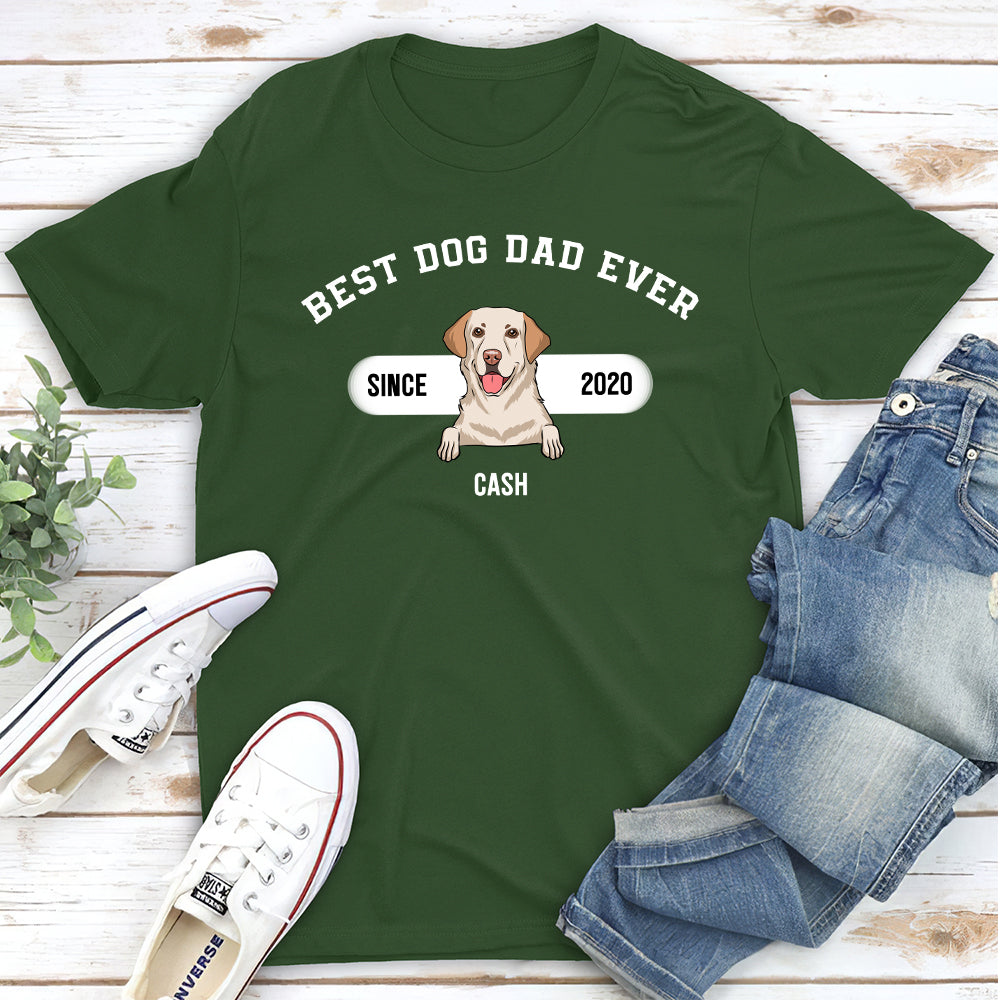 Best Dog Dad Since Then - Premium Personalized Custom Unisex T-shirt for Pet Lovers