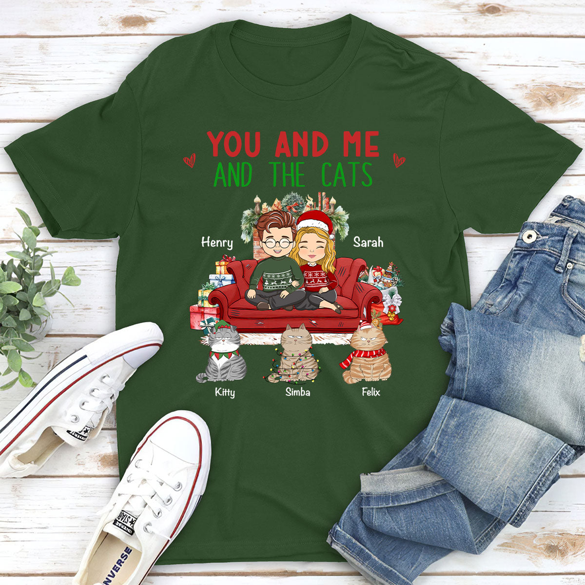 You Me Cat - Personalized Custom Unisex 5.3 oz T-shirt for Pet Lovers