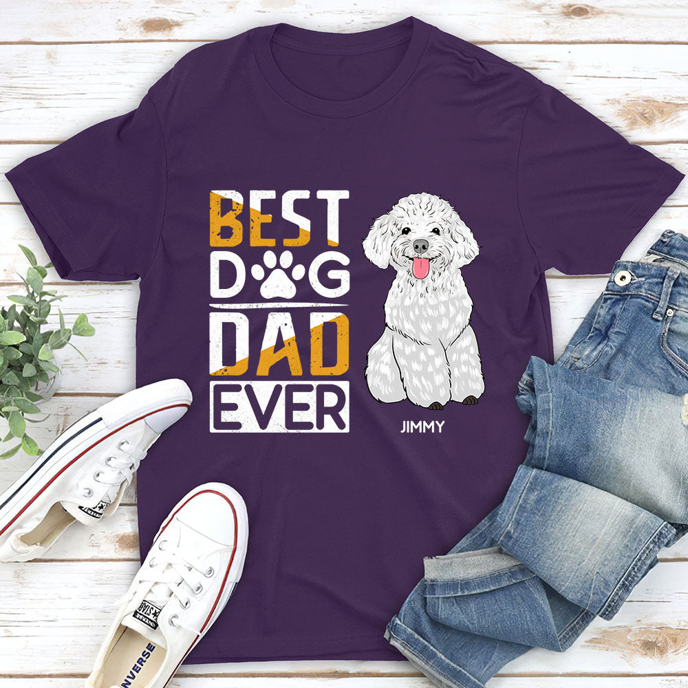 The Ultimate Personalized Custom Unisex T-shirt for the Best Dog Dad Ever