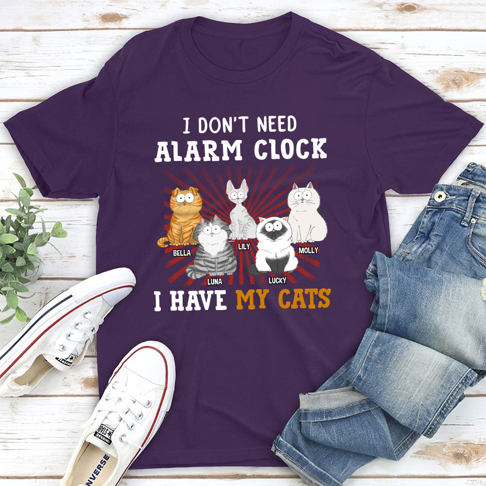 Personalized Custom Unisex Cat Alarm Clock Design T-shirt